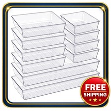 Drawer Organizer Set 10 Large Plastic Pieces Multiple Sizes