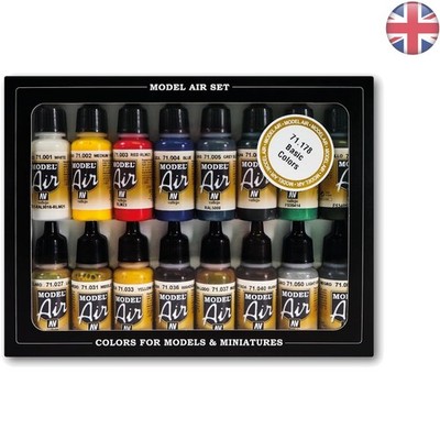 Hochwertiges 16 Farben Acrylfarben Set für historische Flugzeugmodelle - 18 ml