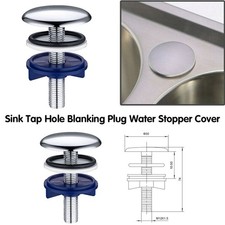 Couvercle de trou d'évier efficace | Bouchon métal laiton chromé 50 mm | Inst