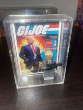 Build-A-Brick Cardback GI JOE - D. Trump “Commander in Chief” minifigure SIGNED