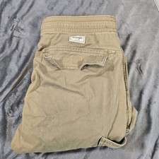Wrangler 11646 Men's Elastic Waist Drawstring Athletic Fit Cargo Pants Tan