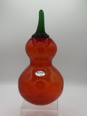 1st Quality Blenko 2518 Calabash Gourd Dreamcicle W/Clover Stem *Retired Color*