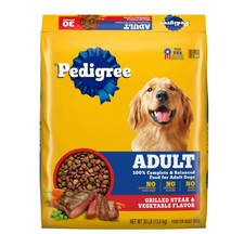 Pedigree Adult Dry Dog Food, Steak & Veggie Flavor, 30 lb Bonus Bag 2.83 per pound