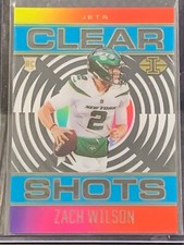 2021 Panini Illusions Clear Shots ZACH WILSON RC SP Jets Light Blue #'d /299