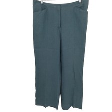 J Jill Genuine Fit At Waist 100 Linen Blue Wide Leg Pants Size 16 Lagenlook