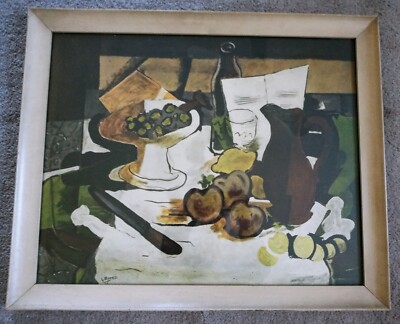 Vtg FRAMED George Braque Lithograph Print 