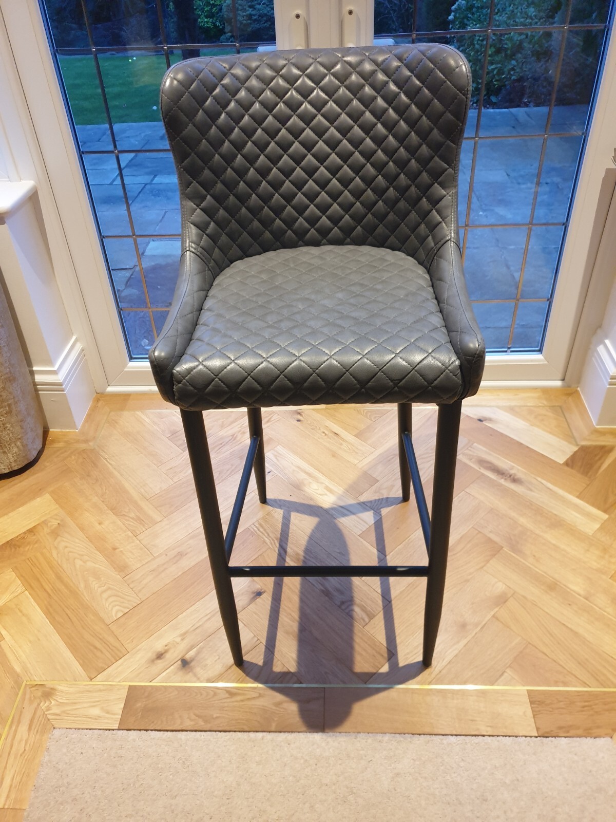 Set of 4 High back Faux leather Breakfast Bar stools eBay