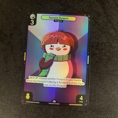 Vibes - Enter The Huddle - Pudgy Penguins - Flying Penguin Foil Holo Card