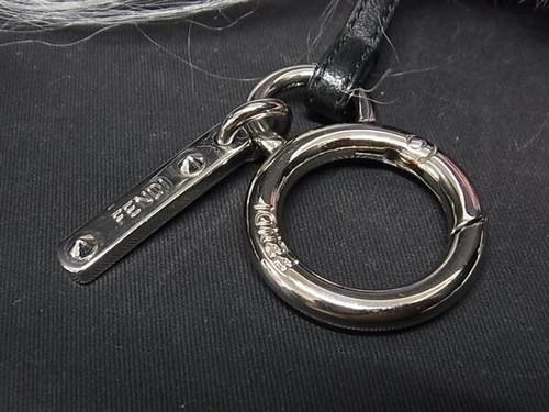 Authentic Fendi Bag Bugs Monster Fur Leather Charm Key Ring Keychain Used Mint - Picture 8 of 24