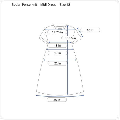 Boden Fit & Flare Midikleid Gr. 12 Lavendel Lila Ponte Strick dehnbar gefüttert - Bild 9 von 9