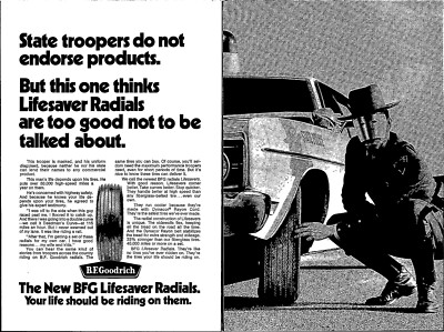 BF Goodrich Lifesaver Radials Original Vintage Print Ad