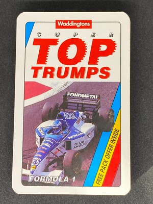 Formel 1 Vintage Top Trumps Pick Your Own Trump F1 Racing Trading Card 1990er