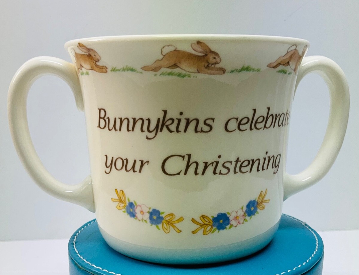 Royal Doulton Bunnykins 1988 Celebrate Your Christening Double Handled  BoneChina