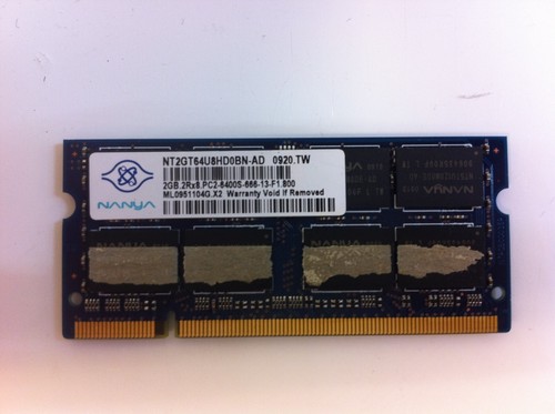 Panasonic TB CF-52 NANYA 2GB 2Rx8 DDR2 SODIMM MEMORY PC2-64 NT2GT64U8HD0BN-AD 77