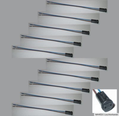 10 Mini LED Halogen Sockel Fassung Stiftsockel Lampenfassung G4 12V rund klein