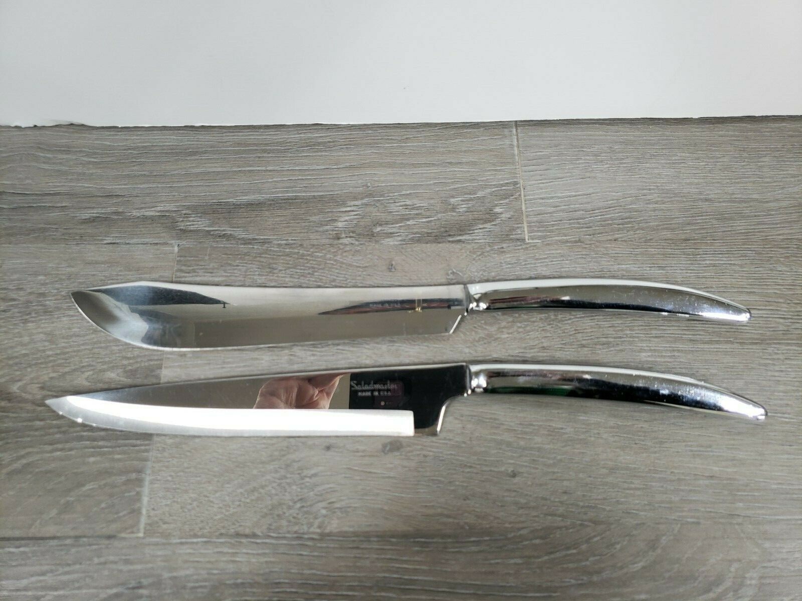 VINTAGE SET OF 2 SALADMASTER STAINLESS KNIVES 403 & 405 MADE IN USA