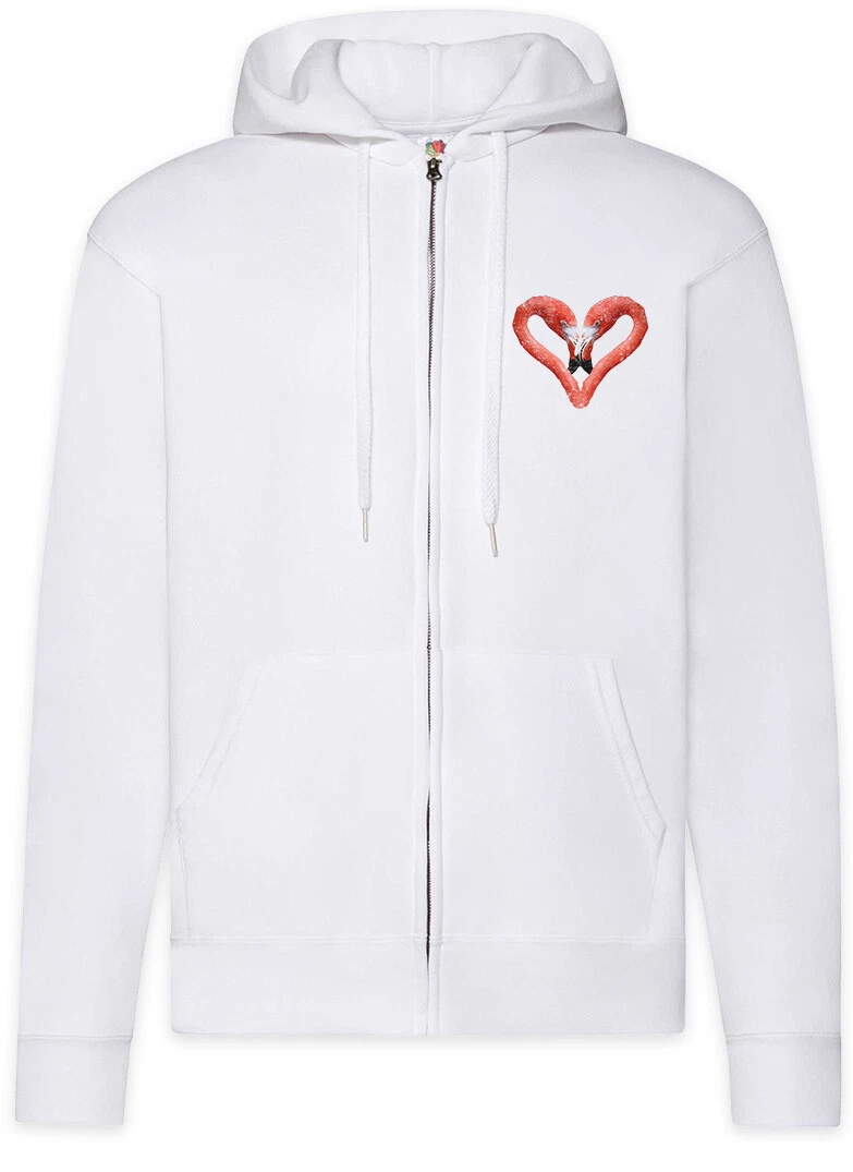 Flamingo Heart I Zipper Hoodie Love Princess Flamingos Wildlife Fairies Pink