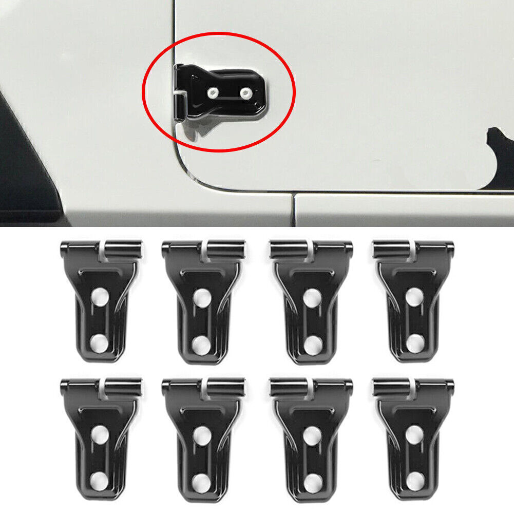 8-Piece Matte Black Door Hinge Covers For Jeep Wrangler JL & Gladiator JT 2018+
