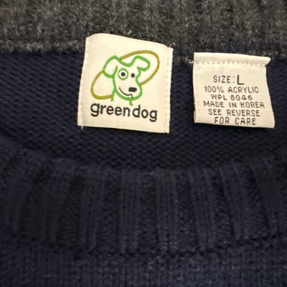 Suéter Verde Perro Diseño Invierno Talla Grande Tejido Navidad Corea Foto 3 de 4