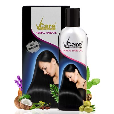 VCare 13+ Herbal Hair Oil With Coconut,Castor,Almond,Olive,Jojoba, basil, 100ml