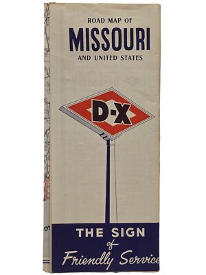 Vintage 1957 D-X Missouri Road Map GUC
