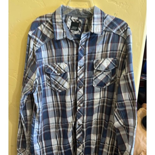 Various Artists Plaid Western Shirt Long Sleeve Button Up Casual