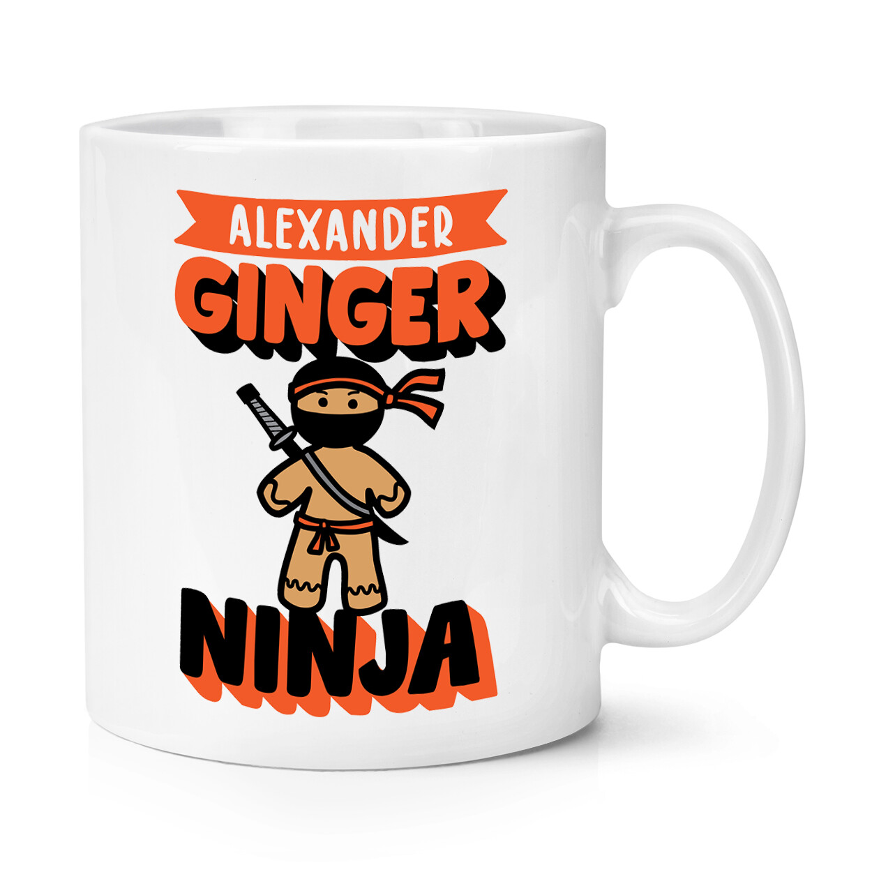 Personalised Ginger Ninja 10oz Mug Cup Gingerbread Man Birthday Funny Joke