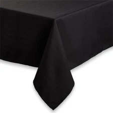 Essential Home Solid Black 70" Round Fabric Tablecloth 