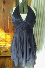 BCBG MAXMAZRIA halter dress NWT. Purple Silk - sheer chiffon satin sz.10