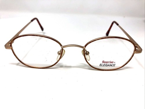 Sunrise Eyeglasses Frames ELEGNACE Copper/ MT Gold 46-18-140 Full Rim MV72