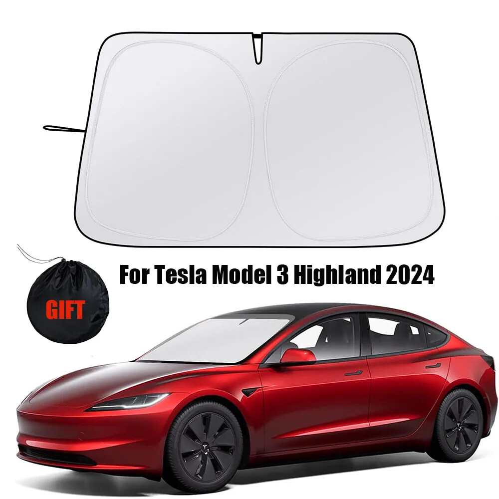 Folding Windshield Visor with UV Protection for Tesla Model Y/3 2016-2024