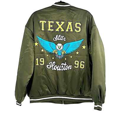Texas Star green bomber jacket new size medium western preppy | eBay