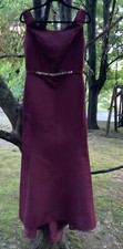 BHLDN AMSALE PERLA Burgundy Boat Neck Gown Size 12 NWT $695.00