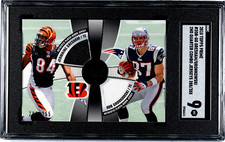 2010 TOPPS PRIME ROB GRONKOWSKI & J GRESHAM, #2QR-GG, ROOKIE JERSEY #288/355