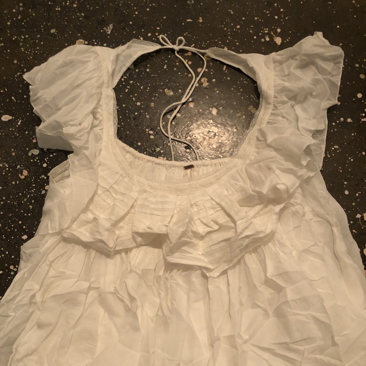 Free People Hailey Mini Dress Ivory White Ruffle Gauze Boho XS NWT $148 |  eBay