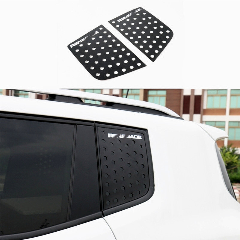 Rear Triangular Window Glass Plate Decor Cover Trim For 2016-2020 Jeep Renegade