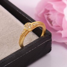 925 Sterling Silver CZ Stone Ring Handmade Gold Plated Jewelry For Engagement