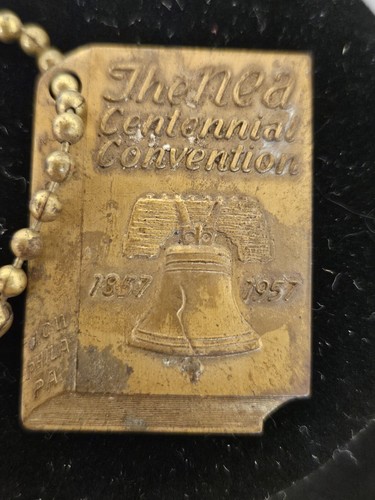 NEA Teacher Keyring 1857 -1957 Centennial Convention - Picture 2 of 6