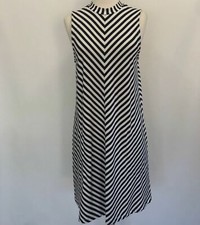 $149 J. Crew Women's White Sleeveless Mock Neck Striped Swing Dress Size XS