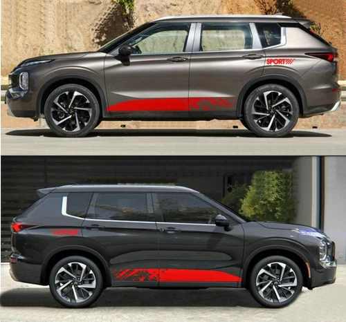 Graphic Racing Stripe Car Sticker For Mitsubishi Outlander Side Door Vinyl Decal