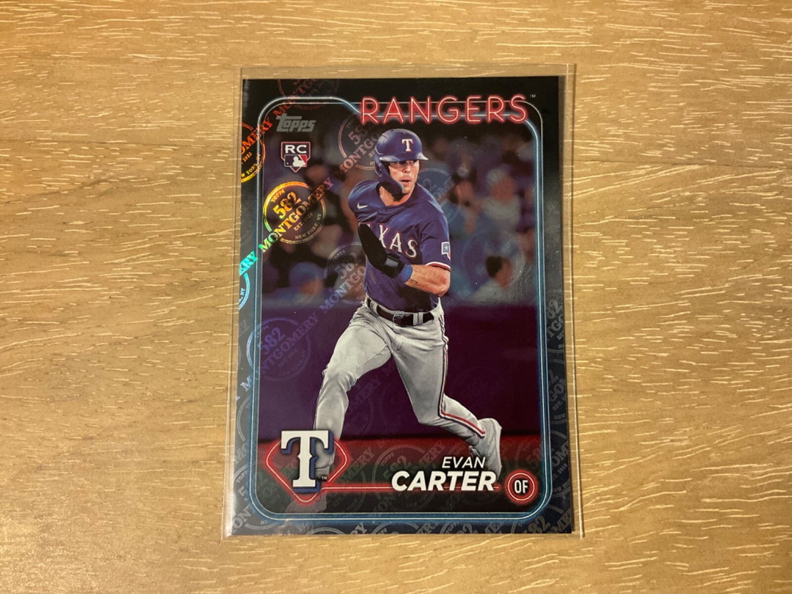 2024 Topps 582 Montgomery Club Exclusive Foil Evan Carter Rookie #280 Rangers