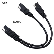 18AWG SAE Splitter 1 to 2 Quick Disconnect Car Solar Power Charger Adapter Cable