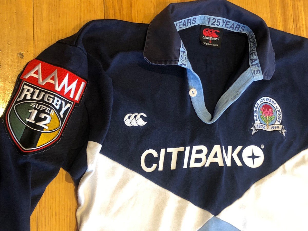 Vintage NSW Waratahs 125 Years 1999 Super 12 Rugby Jersey