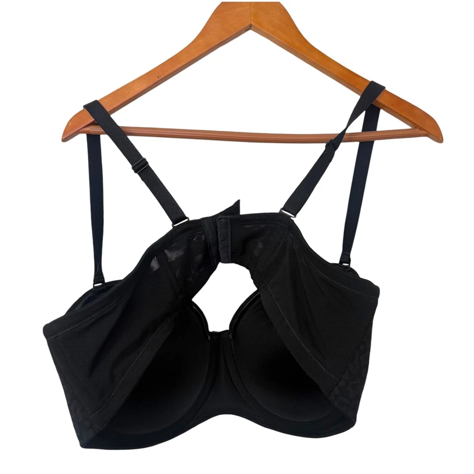 Torrid Curve 42DDD Push Up Strapless Bra Leopard Print Black Underwire Padded - Image 3 of 4