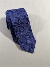 The Men's Store Bloomingdale's Men's 100 Silk Tie Purple Paisley Classic