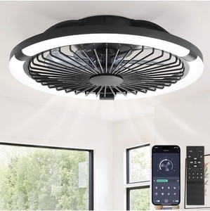20" Bladeless Ceiling Fan with Light, Remote & App Control, Modern Design  NEW!