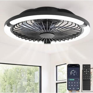 20" Bladeless Ceiling Fan with Light Remote & App Control Modern Design NEW!