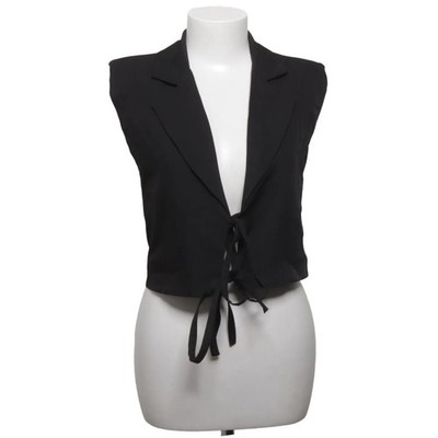 Boohoo, Weste, Größe: 36, Schwarz, Elasthan/Polyester, Nadelstreifen, Damen #bwC