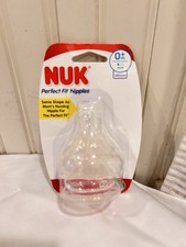NUK Perfect Fit Slow Flow Silicone Nipples 2 count Newborn BPA Free