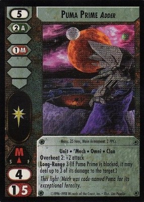 Puma Prime (Adder) (CE) - Commander's Edition - Battletech CCG